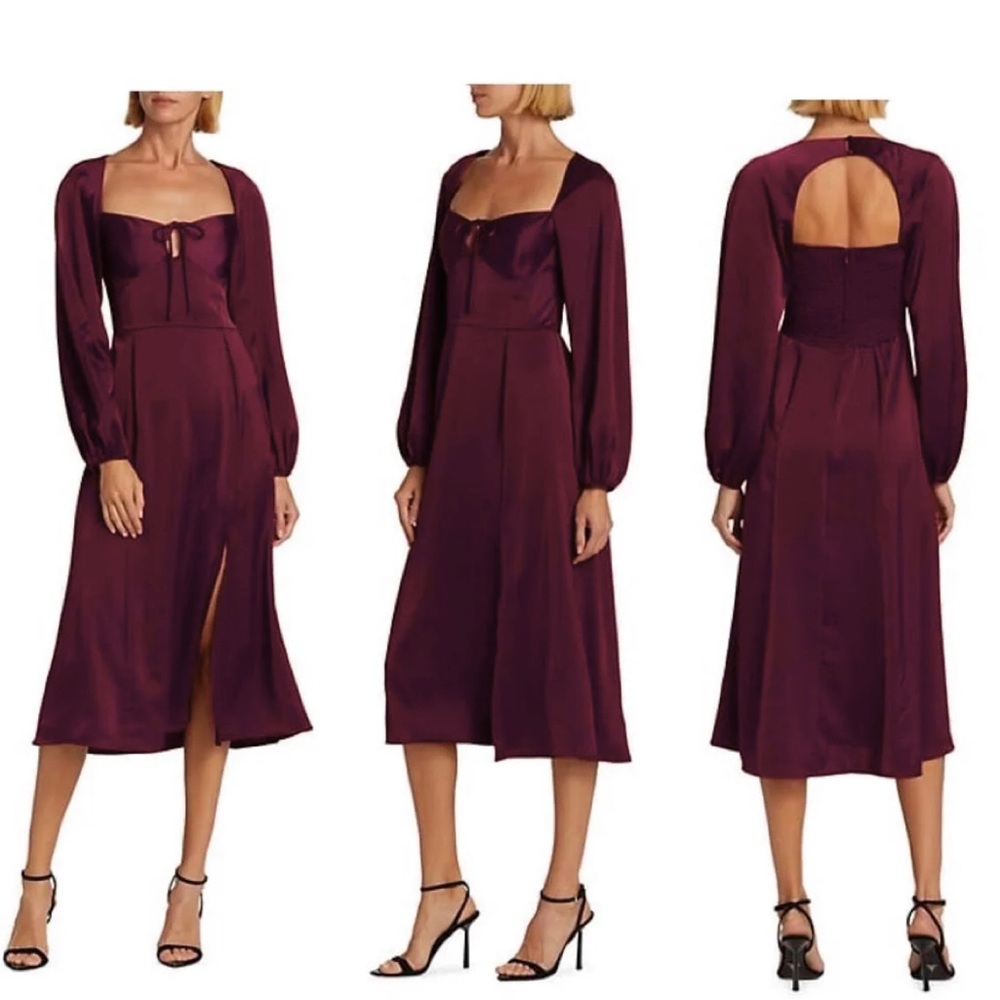 Wayf Bustier Midi Dress Aubergine, Small